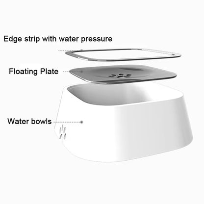 Non-Spill Floating Dog and Cat Water Bowl - Anti-Overflow Dispenser in Durable Plastic