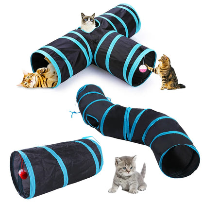 Opvouwbare Katten Tunnel - S-vormig Speeltunnel voor Katten, Konijnen en Puppy's