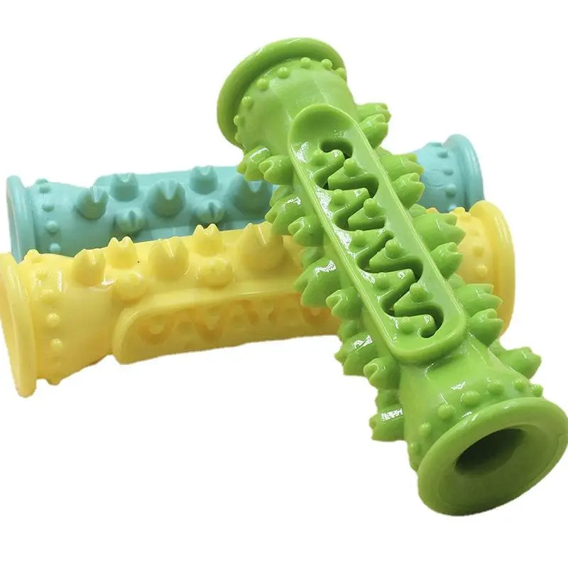 Durable Interactive Rubber Dog Toothbrush Chew Toy with Treat Dispensing Feature for Small Dogs